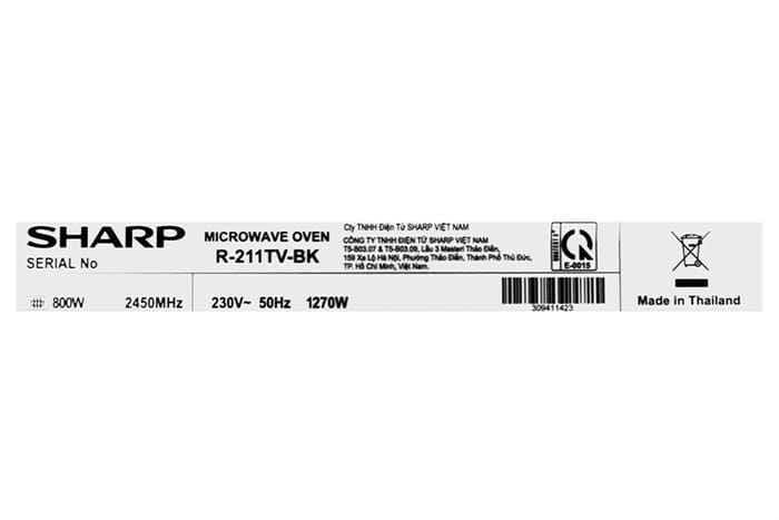 Lò vi sóng Sharp R-211TV-BK